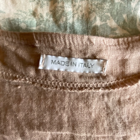 NWOT Made in Italy-Dusty Rose Linen Open Front Short Duster - Picture 7 of 10